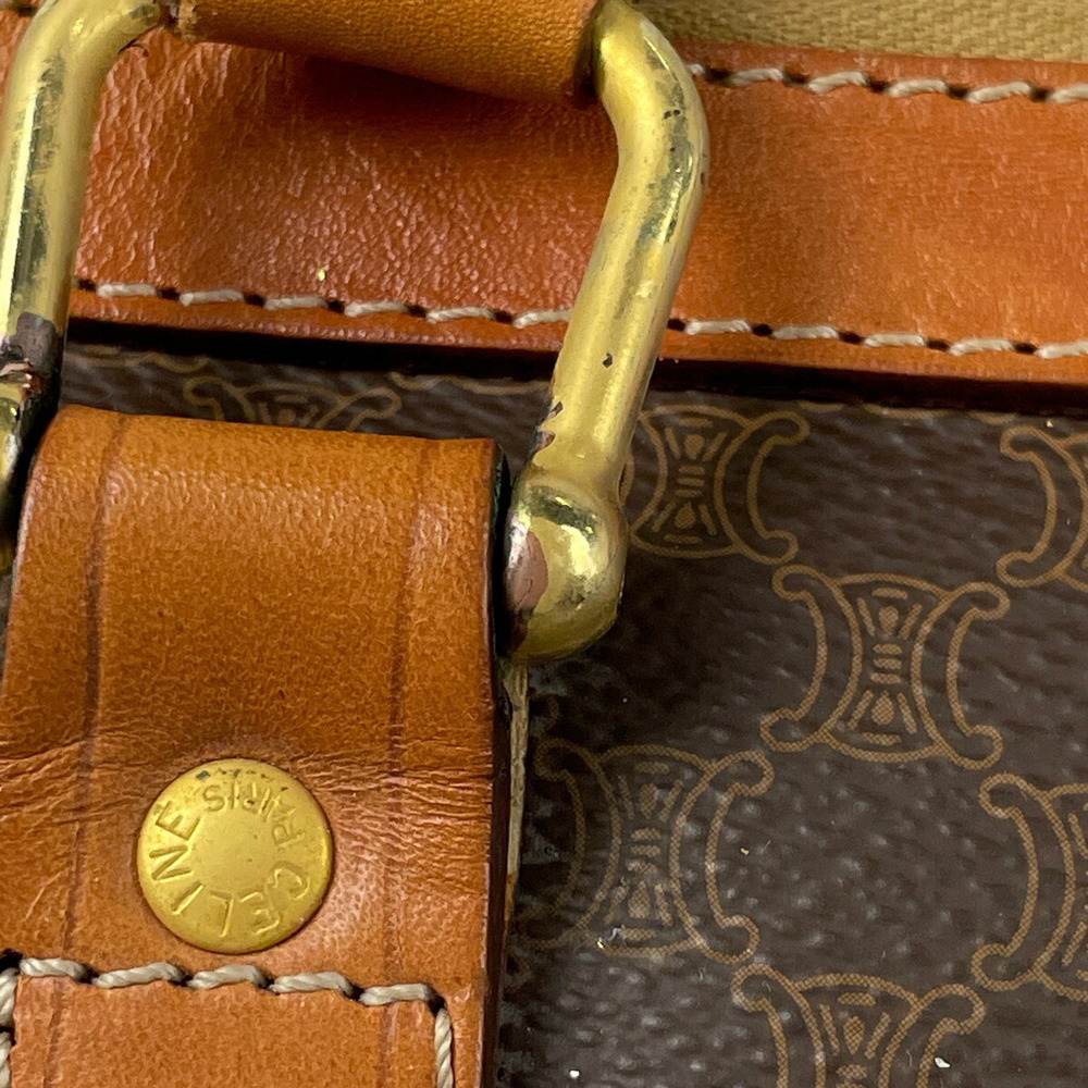 Celine Macadam Pattern Canvas Travel Handbag Brown - image 5